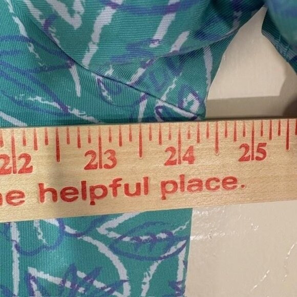 Pins & Aces Polo Shirt Mens 2XL Blue Green Palm Leaf Golf Performance Stretch - Picture 6 of 7